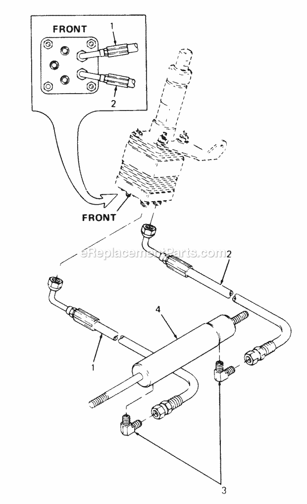 Power Steering Cylinder & Hydraulic Lines Diagram and Parts List for 2084 836000-864500 Cub Cadet Lawn Tractor